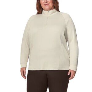 NWT Mondetta Beige Women's Ribbed Quarter-Zip Top Size XXL